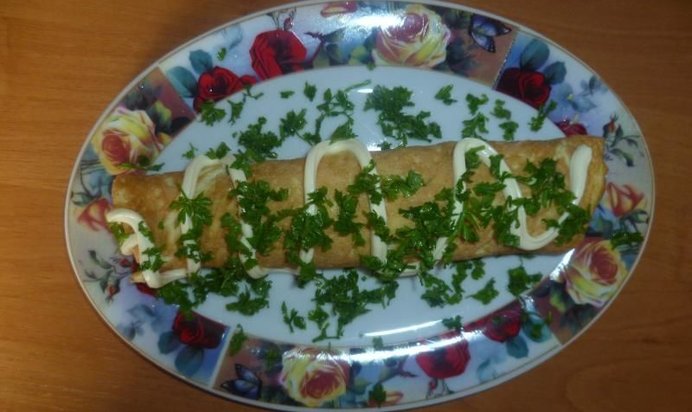 Вкусный омлет с начинкой по-французски