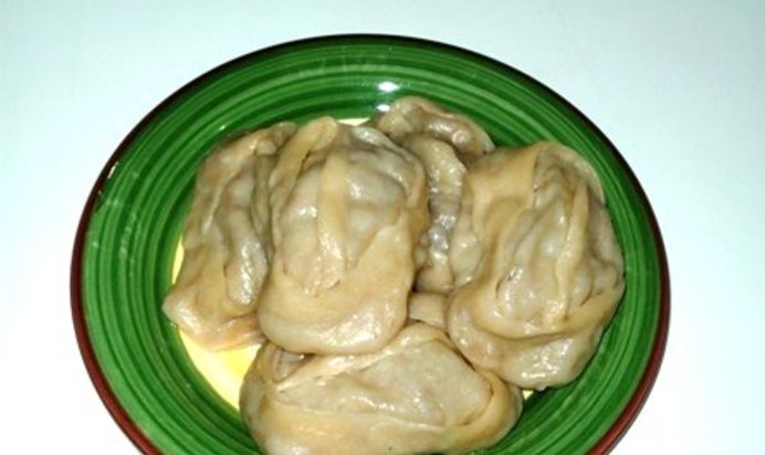 Манты с тыквой и фаршем