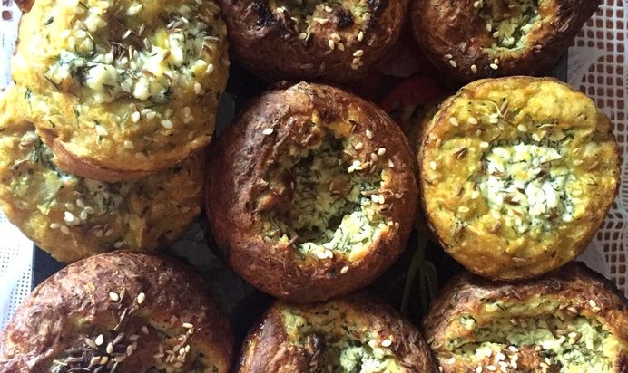 Кабачковые кексы с творожной начинкой