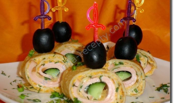 Блины с колбасой Острячок