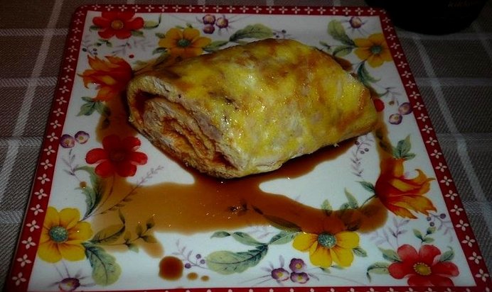 Омлет-ролл с куриным мясом