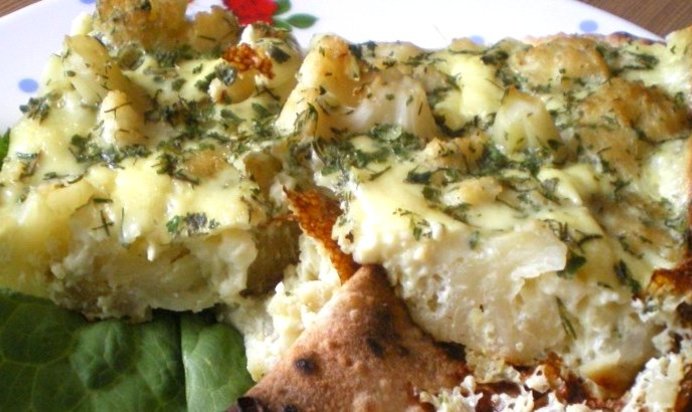 Омлет с цветной капустой в духовке