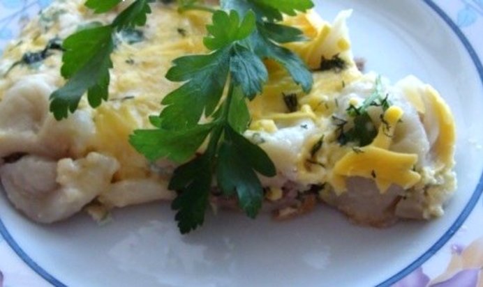 Омлет с пельменями