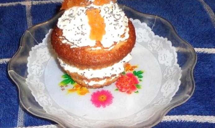 Кексы с творогом и вареньем