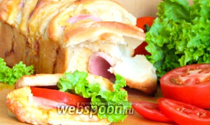 Холостяцкий хлеб-бутерброд с колбасой и сыром