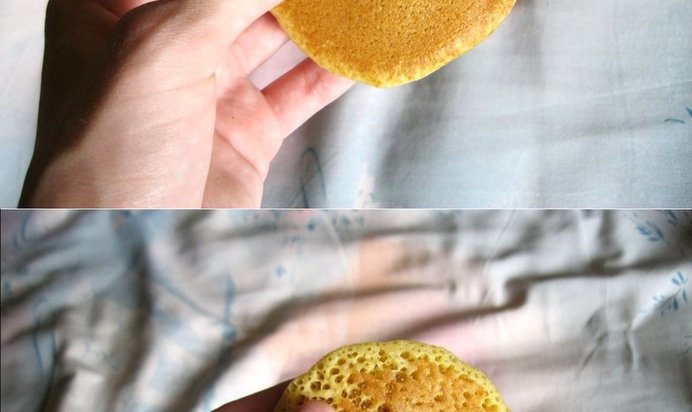 Апельсиновые оладьи из кукурузной муки с орехами