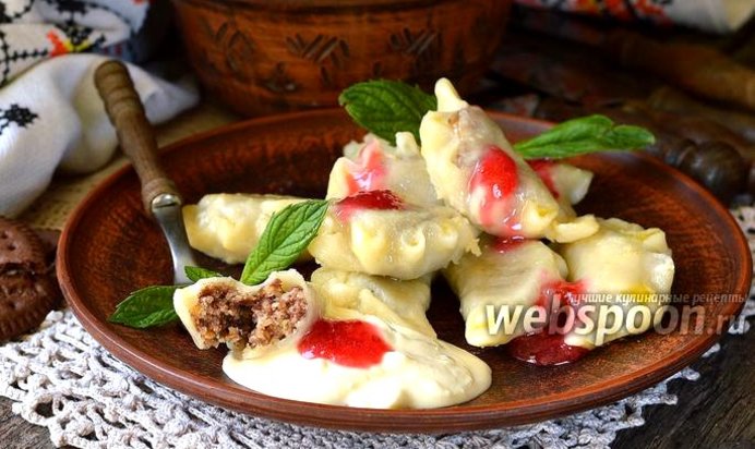 Вареники с творогом и печеньем