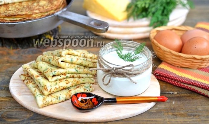 Сырные блины с укропом