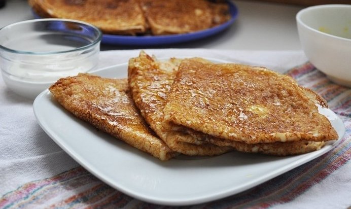 Заварные блины на кефире