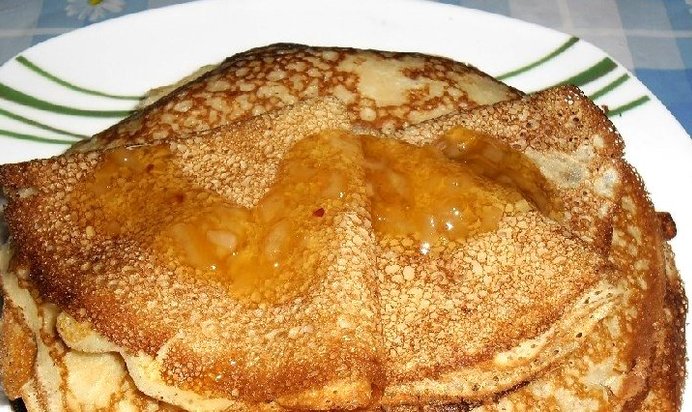 Блины на кефире тонкие с дырочками