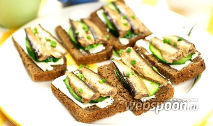 Бутерброды со шпротами