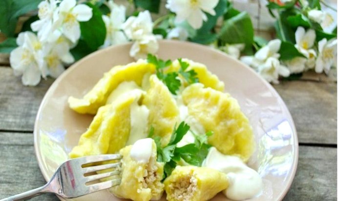 Вареники с картошкой и курицей