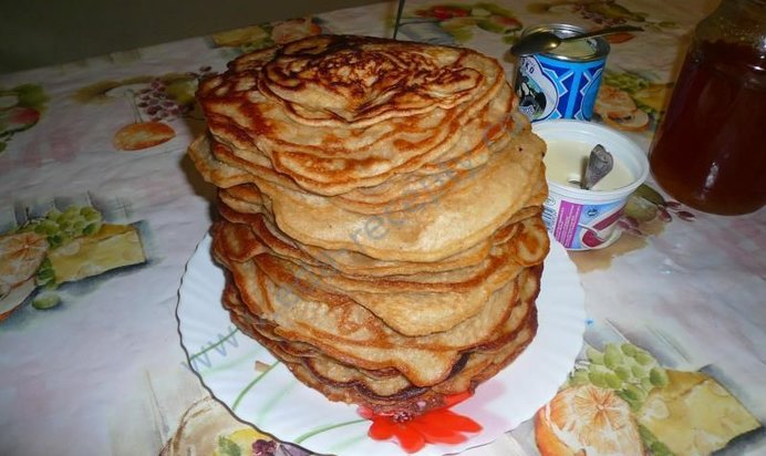 Блины из гречневой муки с пшеничной мукой