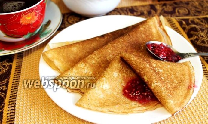 Блины на топлёном молоке заварные