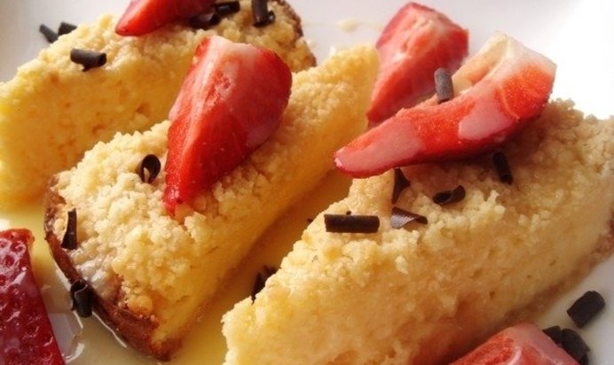 Творожная запеканка-суфле со штрейзелем