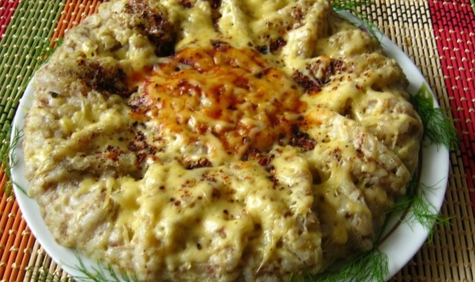 Рисовая запеканка с мясным фаршем