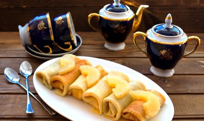 Блинчики с фруктовой начинкой