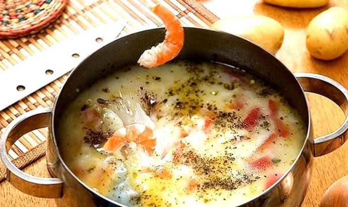 Суп Морской коктейль со сливками