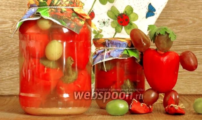 Перец фаршированный виноградом на зиму