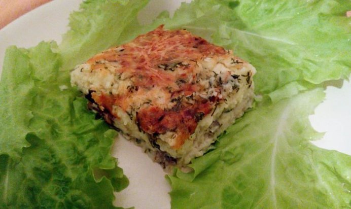 Запеканка с килечкой и укропом по-деревенски