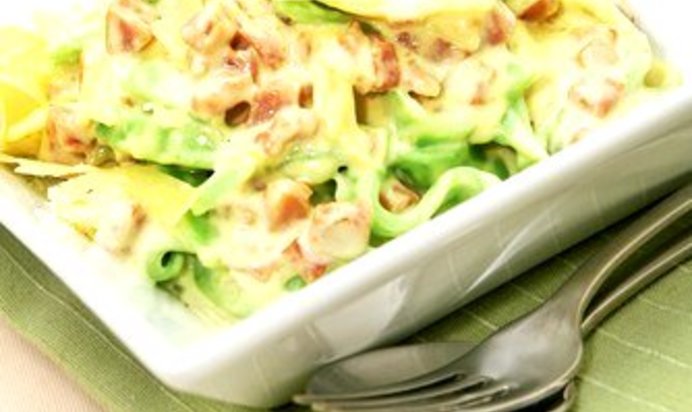 Паста с утиной ножкой, савойской капустой и белым вином