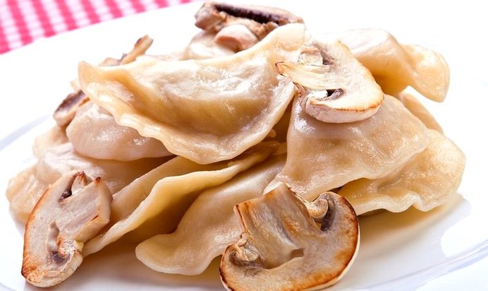 Постные вареники с грибами