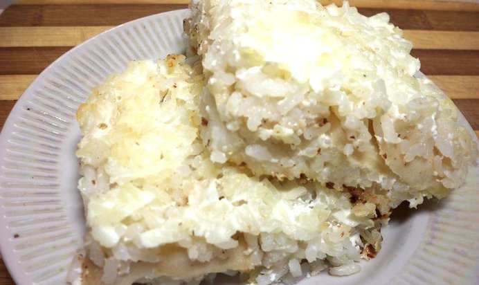 Запеканка из риса с яблоками