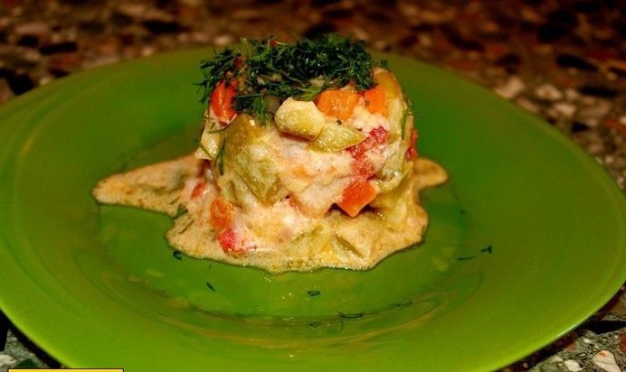 Овощное рагу с тушеной курицей кабачками и картошкой