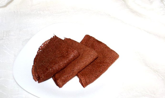 Шоколадные заварные блинчики на кефире