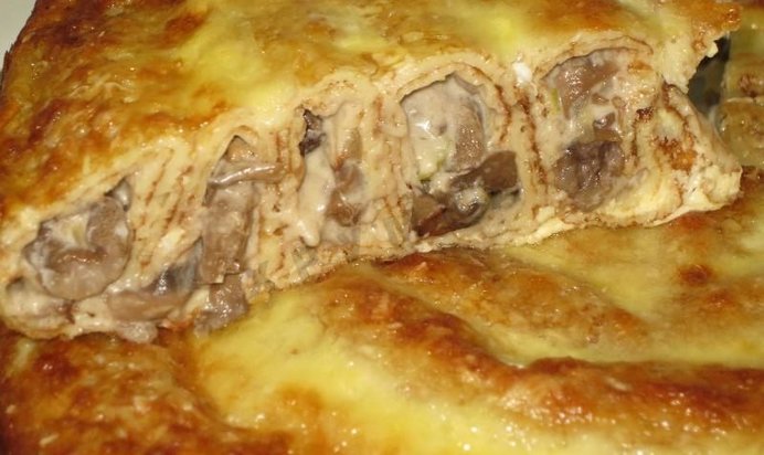 Блинный пирог Грибное чудо