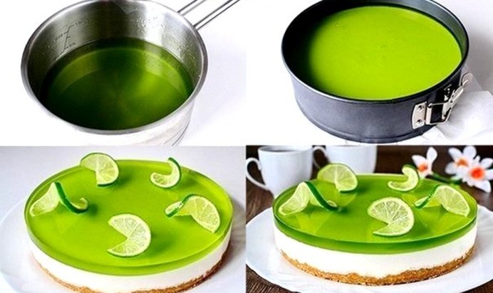 Торт желейный с печеньем без выпечки