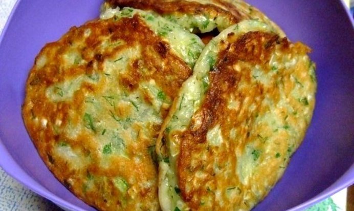 Капустные оладьи на кефире