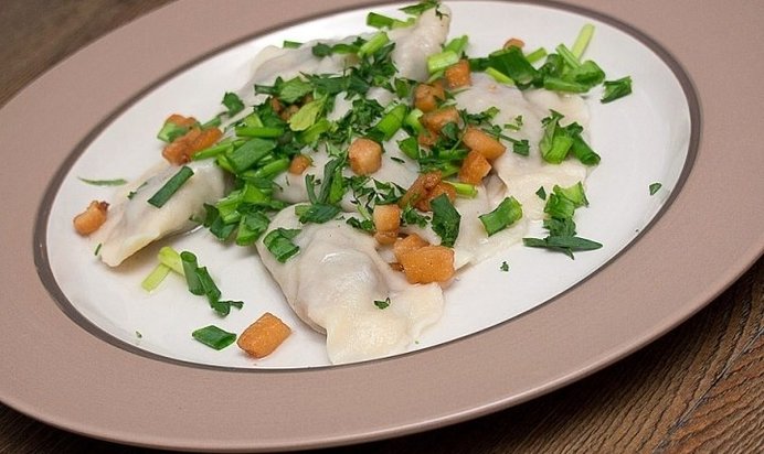 Вареники с гречкой и грибами