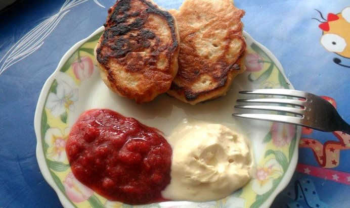 Оладьи с яблоками без яиц