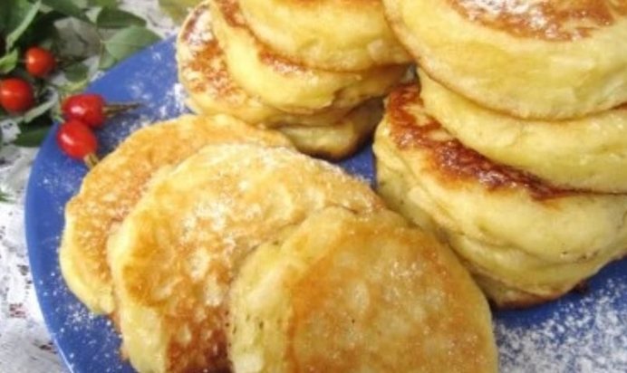 Постные оладьи с яблоками