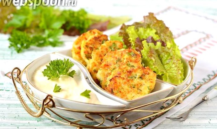 Оладьи с кабачками и творогом