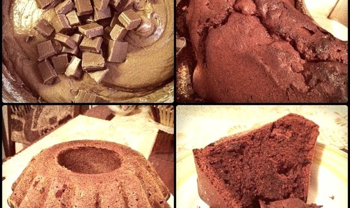 Кекс на кефире с кусочками шоколада