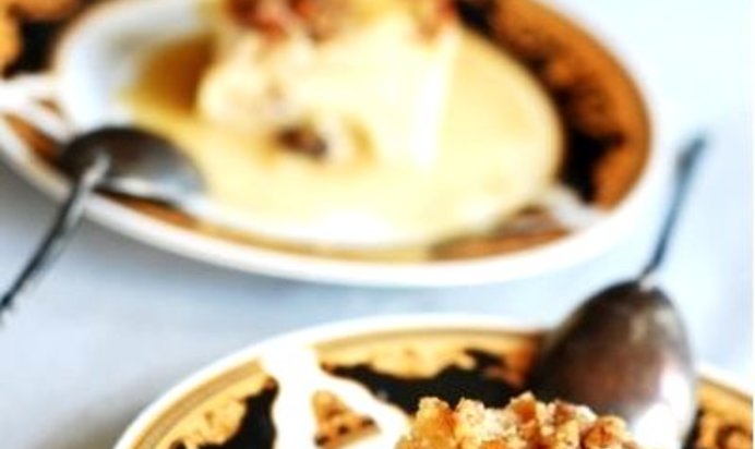 Хлебный пудинг с белым шоколадом