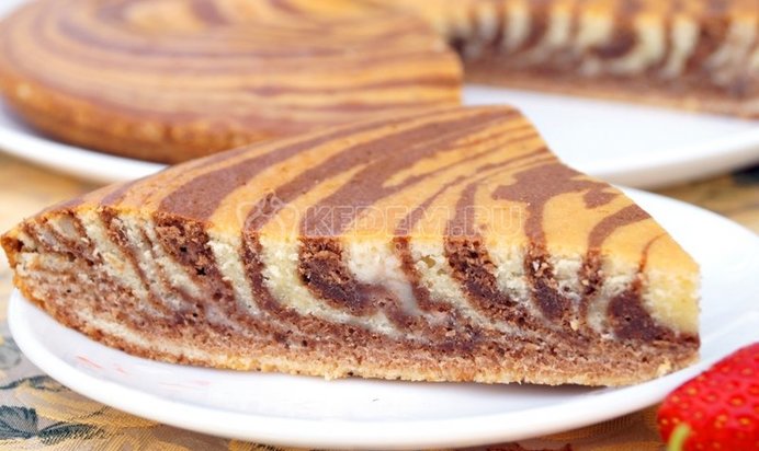 Кекс «Зебра» на сметане