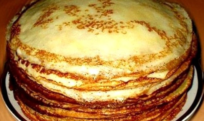 Тонкие блинчики без яиц