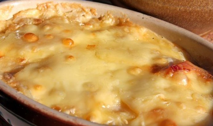 Запеканка с баклажанами, сыром и грибами