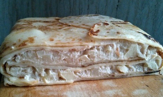 Блинный пирог с яблоками