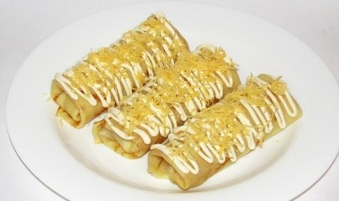 Блинчики с курицей и сыром