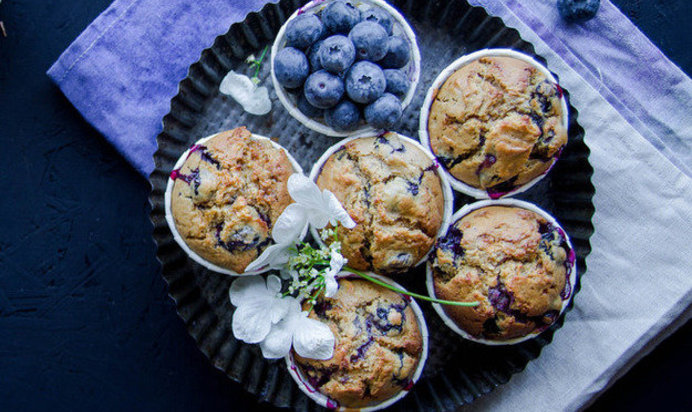 Черничные маффины на рисовом молоке