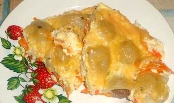 Запеканка из пельменей