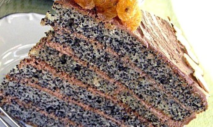 Шоколадно-маковый торт