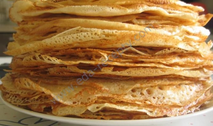 Пышные блины на сметане