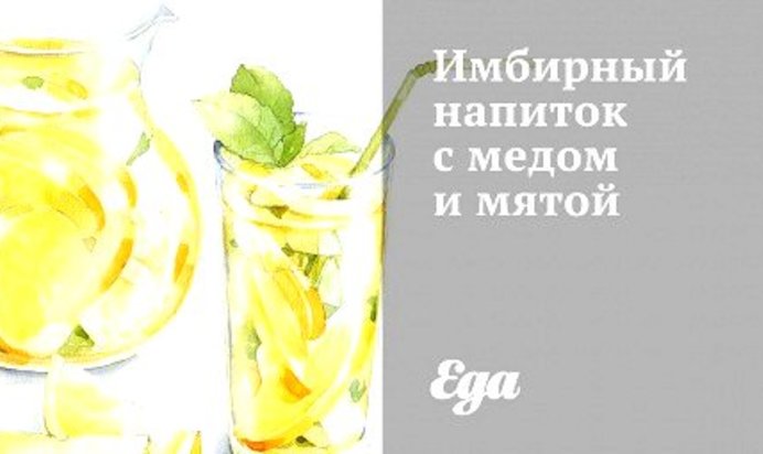Имбирный напиток с медом и мятой