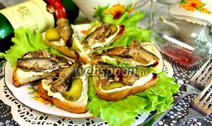 Бутерброды со шпротами «Закусочные»