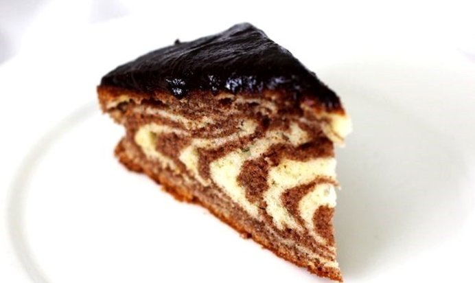 Торт «Зебра» с глазурью